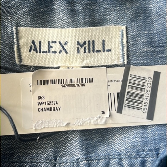 ALEX MILL Chambray Linen/Cotton Expedition Long Sleeve Jumpsuit NWT Size Medium - Picture 8 of 10